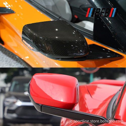 Stick-on Dry Carbon Fiber Mirror Covers for Chevrolet Corvette C8 2020-2021